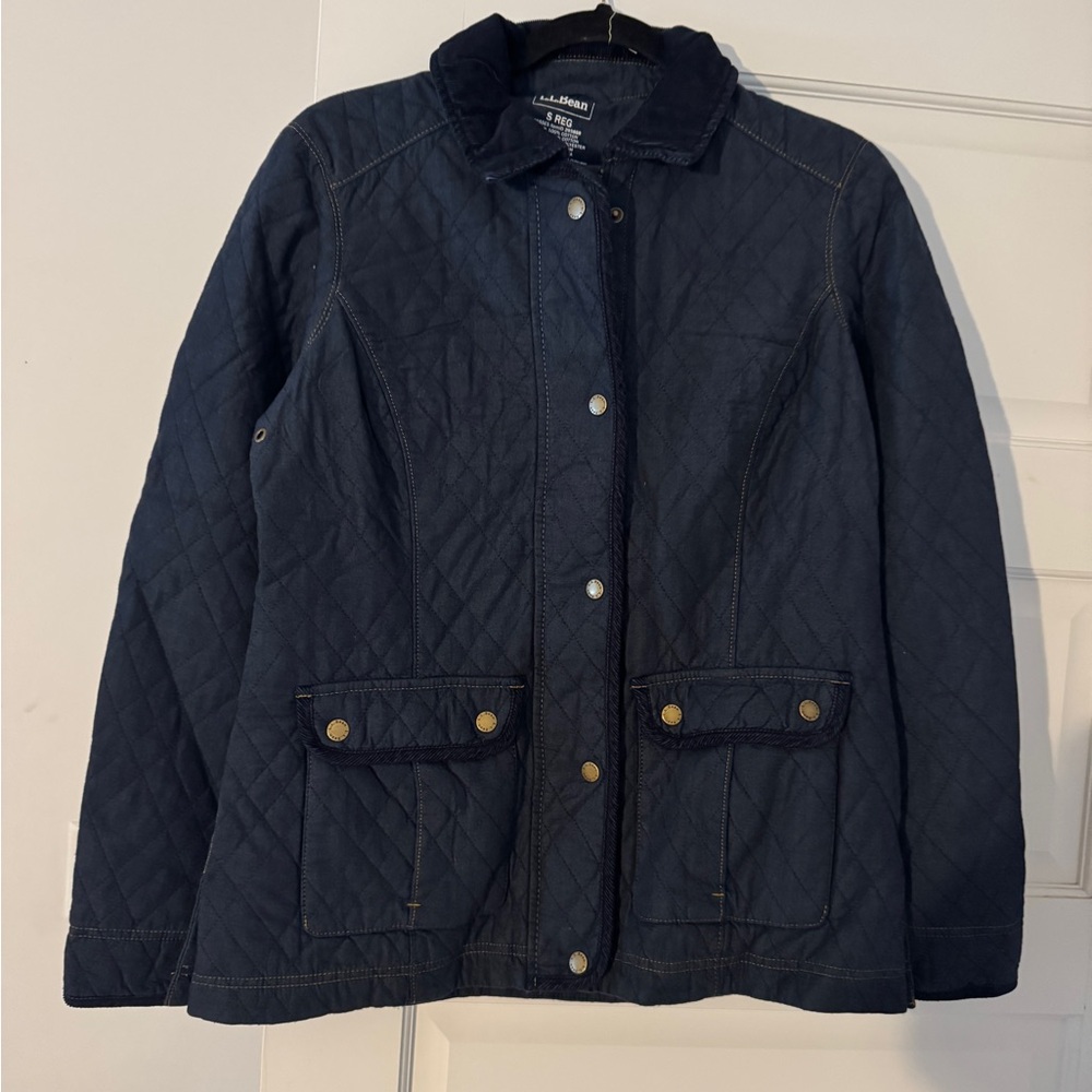 L.L. Bean Women's Dark Blue Quilted Utility Jacket